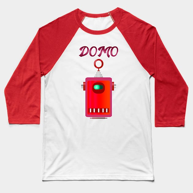 Domo Robot 2 (Red) Baseball T-Shirt by Vandalay Industries